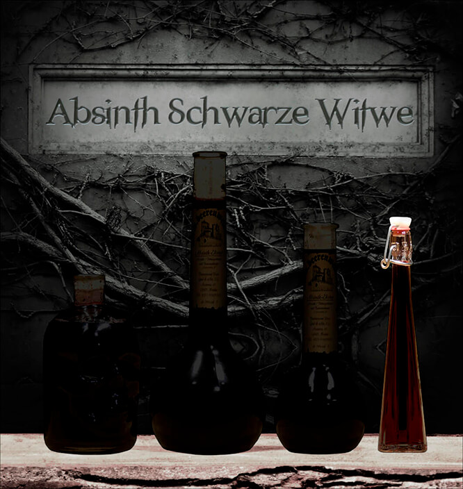 Absinth "Schwarze Witwe" 0,04 Liter Dreieckflasche