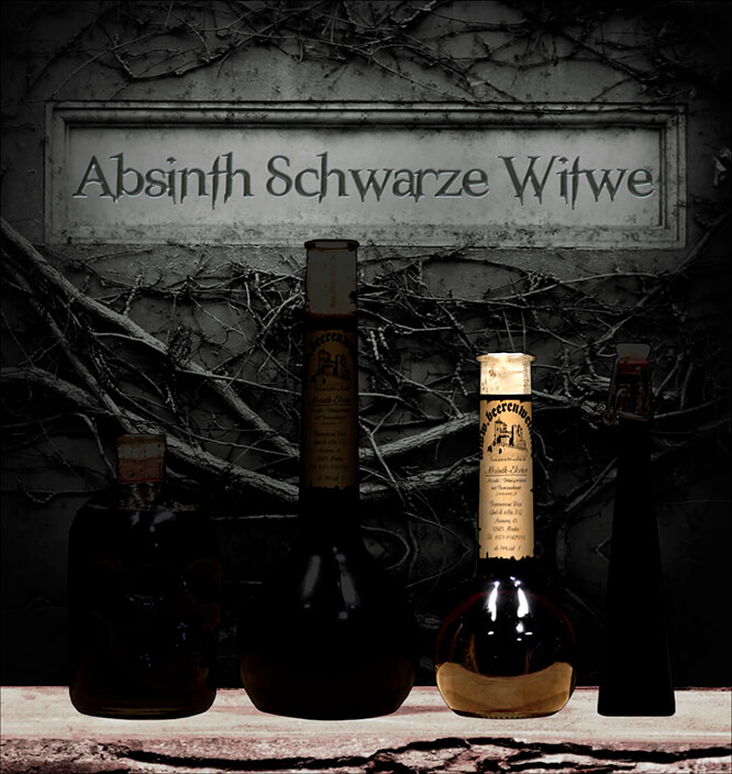 Absinth "Schwarze Witwe" 0,2 Liter Elixierflasche