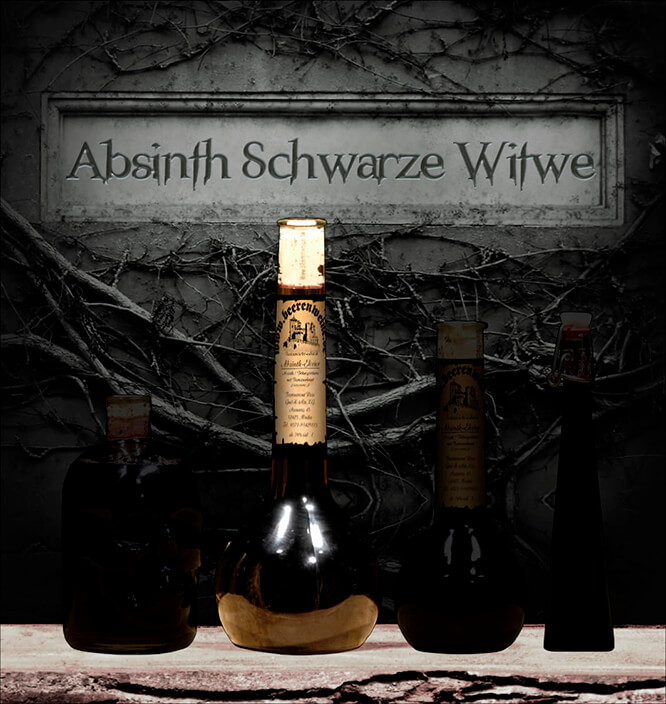 Absinth "Schwarze Witwe" 0,5 Liter Elixierflasche