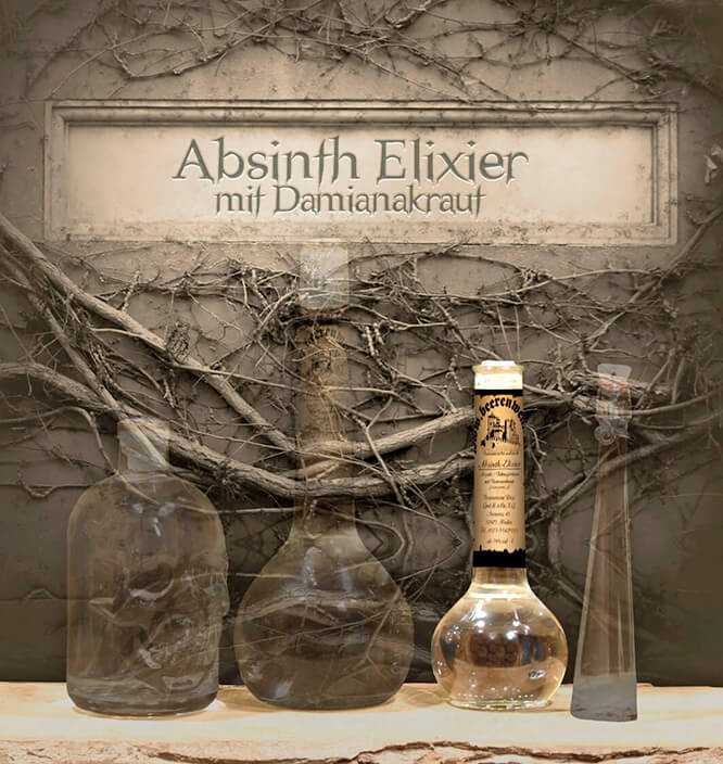 Absinth-Elixier "Damiana" 0,2 Liter Elixierflasche