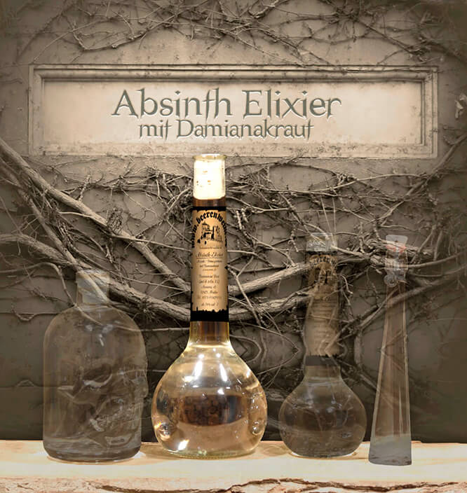 Absinth-Elixier "Damiana" 0,5 Liter Elixierflasche