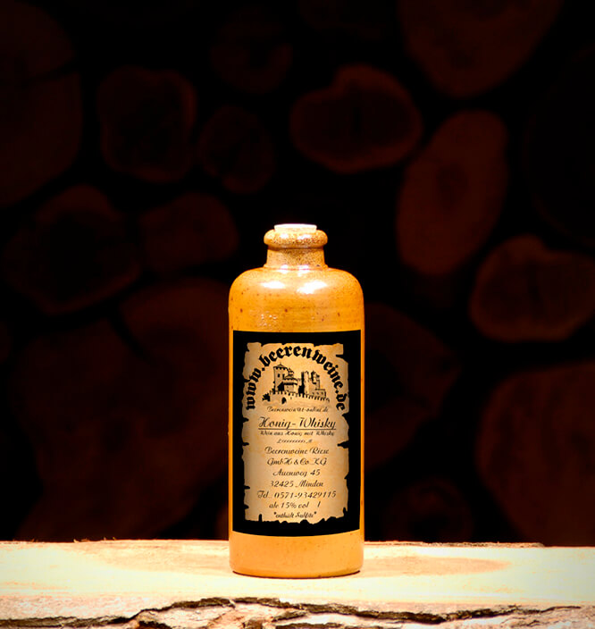 Honig Whisky 0,2 Liter Tonflasche