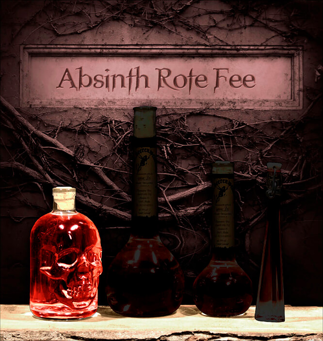 Absinth "Rote Fee" 0,5 Liter Totenkopfflasche